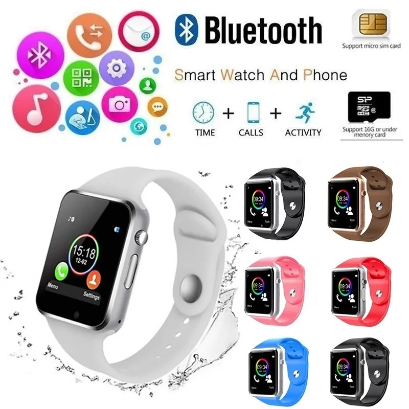 

NEW Waterproof A1 Smart Watch Bluetooth GSM Sim Phone Pedometer Sedentary Remind Sleep Monitor Remote Camera for Android/iOS