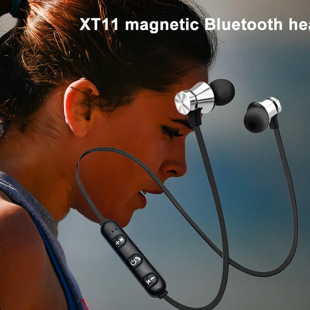 Магнитные беспроводные Bluetooth наушники XT11 спортивные водонепроницаемые