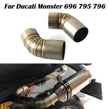 

Motorcycle Middle Tube Exhaust Link Pipe Escape Moto Connecter Pipe Stainless Steel For Ducati Monster 696 795 796