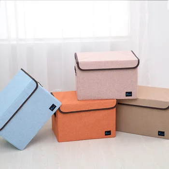 

Pure Color Thickened Cotton Box Hand-Held Compartment Living Room Toy Clothing Full Carton Box Nonwoven Fabric Storage Box