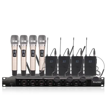 

Professional wireless microphone system 4 handheld 4 headset microphone dedicated stage performance church school