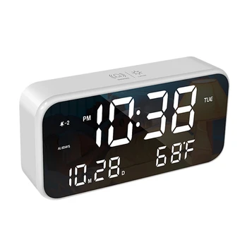 

Practical Intelligent Voice-Controlled Alarm Clock Temperature Display Electronic Mirror Digital Clock Snooze Bedside
