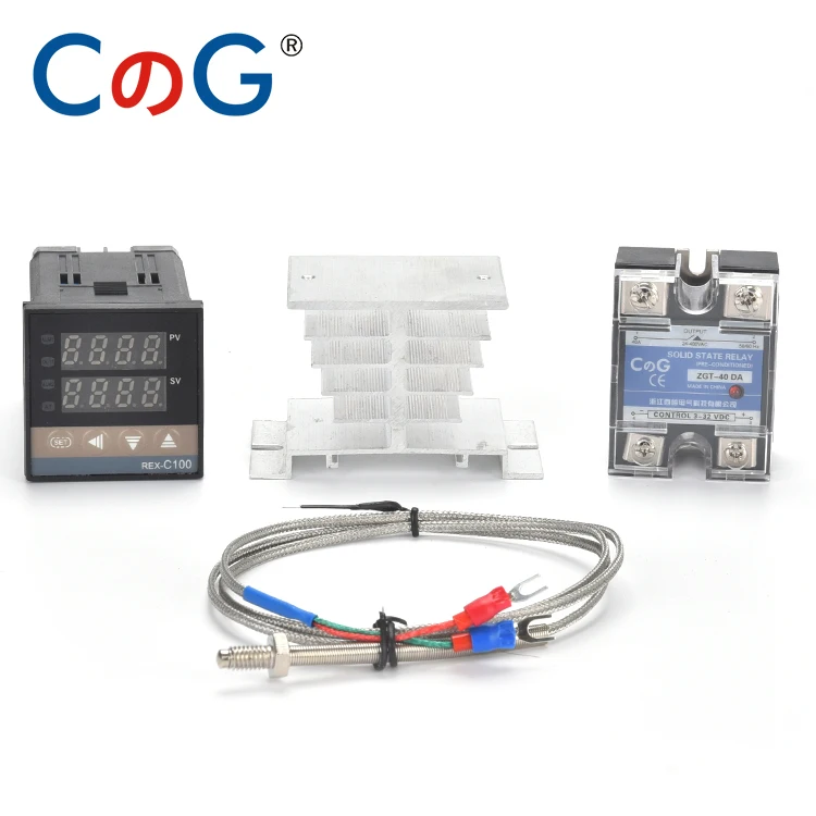 Set 3 K CG REX-C100 цифровой регулятор температуры Термостат K Тип SSR выход 40DA SSR реле K/J винт M6 1 м термопары зонд РКЦ - Цвет: Set 3 K