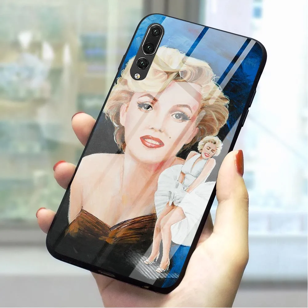 Сексуальная Богиня Мэрилин Монро стекло телефон чехол для Huawei P10 чехол Honor 9 10 Lite 7A P10 P20 P30 PRO P Smart mate 20 Lite - Цвет: K1034904