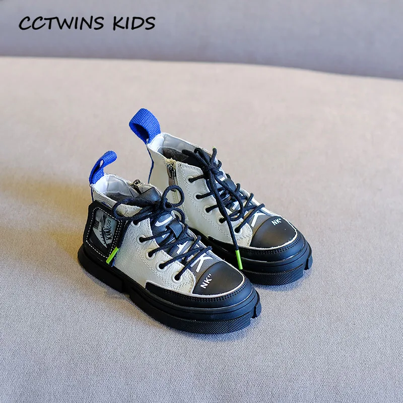 CCTWINS/детская обувь; коллекция года; Сезон Зима; Детские кроссовки из натуральной кожи для мальчиков; кроссовки с высоким берцем для девочек; повседневная спортивная обувь для малышей; FH2644 - Цвет: Thin Beige