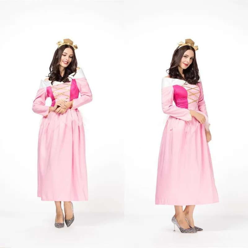 

Halloween COS Clothing Adult Pink Party Dress Princess Aurora Performance Cosplay Clothing