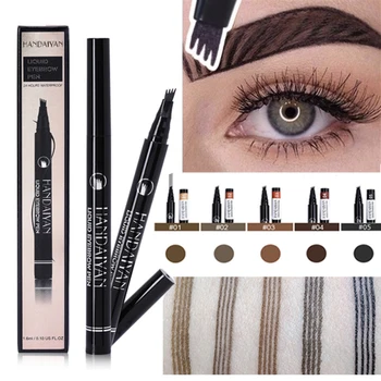 

Eyebrow Pencil Liquid 4 heads Microblading Tattoo Black Brown Makeup Waterproof Natural Professional Make Up Eyes Brow Tint Pen