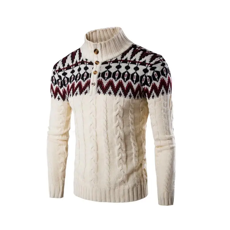 Pull Homme Осень Зима Новая мода Национальный Ветер жаккардовый дизайн свитер подходит Повседневная Водолазка пуловер для мужчин плюс размер XXL
