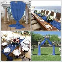 1pcs New Chiffon Dinning European Style Decorative Yarn Table Flag Weding Decoration Tablecloth Transparent