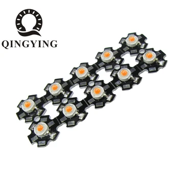 

10pcs 1W 3W High Power LED Beads With 20mm White Black Star PCB Heatsink Full Spectrum White Green Blue Deep Red 660nm Yellow