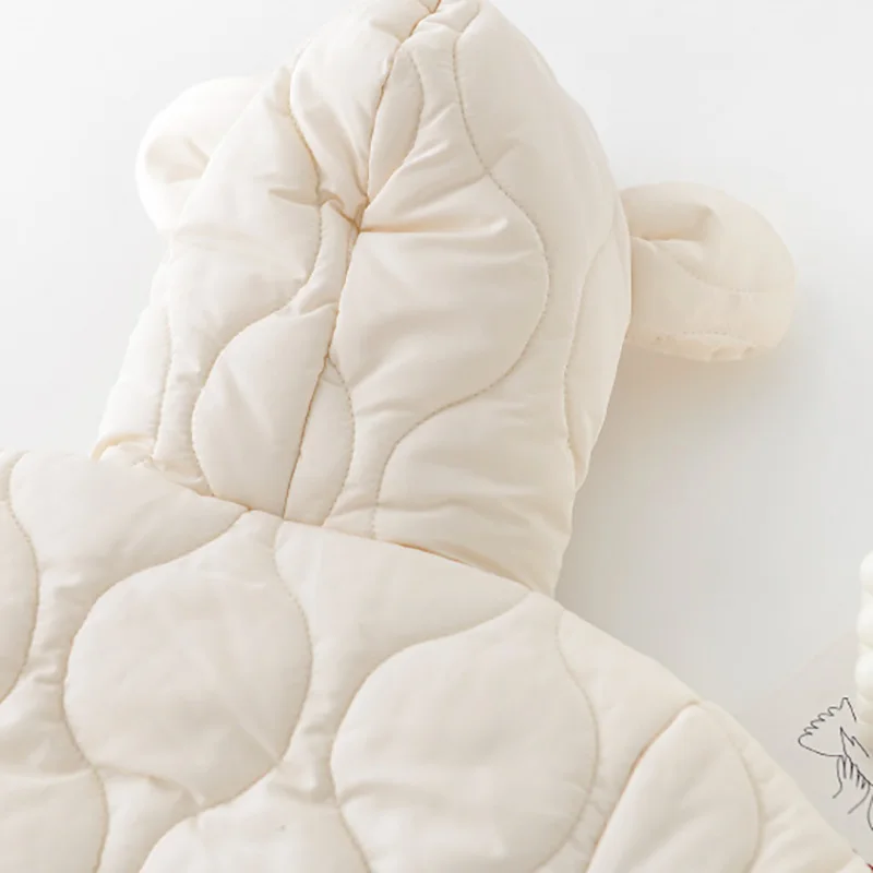 Newborn Baby Hooded One Piece Romper Jumpsuit with Fur Lining