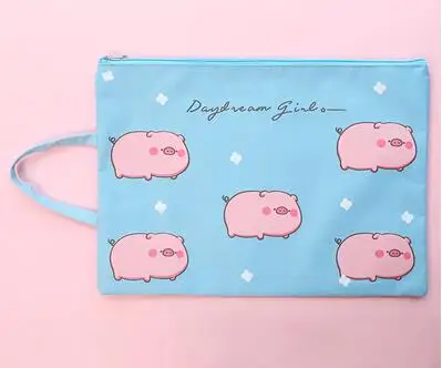Милый Kawaii Сумка для документов портативный A4 файл держатель мультфильм канцелярские принадлежности школы офиса хранения папка ткань Оксфорд Органайзер - Цвет: F