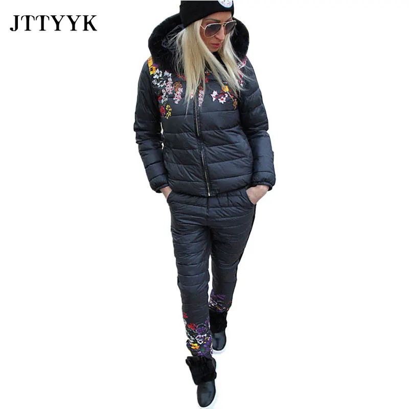 

Autumn Winter Casual Women Sets 2020 New Female Sweet Colors Cotton Suits Warm Clothes For Ladies Flowers Printed Plus Size 2pc