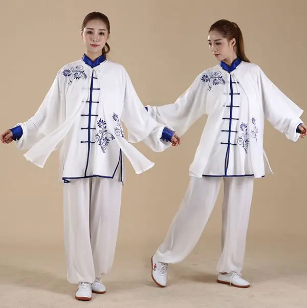 2 шт. китайский набор боевых искусств Taiji kungfu одежда мужской женский бамбуковый Вышитый Костюм для кунг-фу форма для боевых искусств костюм