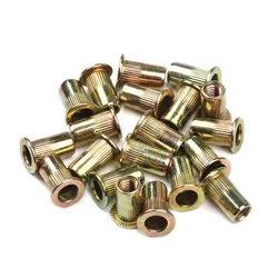 Écrous de Rivet en acier au carbone 10 pièces/ensemble M3 M4 M5 M6, ensemble d'écrous à tête plate, insertion de rivetage 