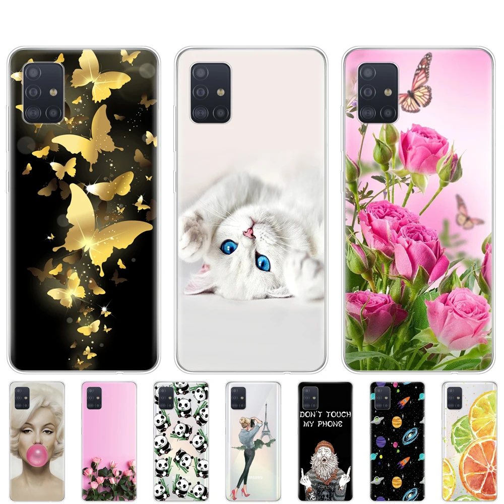 Силиконовый чехол для телефона Samsung Galaxy A51 мягкая прозрачная задняя крышка из ТПУ