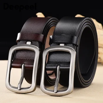 

Deepeel 1pc 3.8cm*110-130cm Men's Pin Buckle Leather Belt Wild Unisex Cowhide Belt with Casual Jeans Decoration for Gift BD518