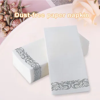 

50pcs Wood Pulp Paper Napkin Hotel Restaurant Disposable Decorative Dust Free Paper Towel