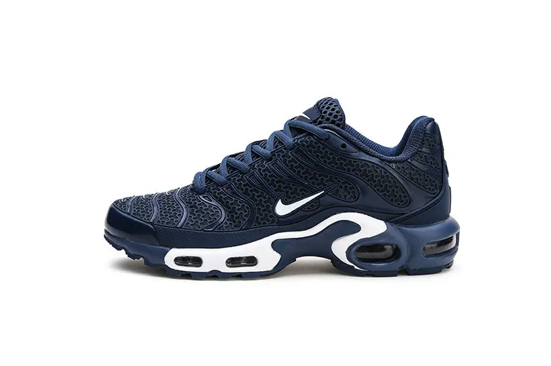 Blue and white Оригинальные новые мужские кроссовки для бега Nike Air Max Plus TN с международным флагом, мужские кроссовки для бега Nike Air Max Plus TN - Цвет: Blue and white