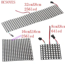 WS2812b светодиодный модуль панели 8x8/8x32/16x16 пикселей индивидуально адресуемый полноцветный экран светодиодный радиатор цифровой DIY дисплей Boa