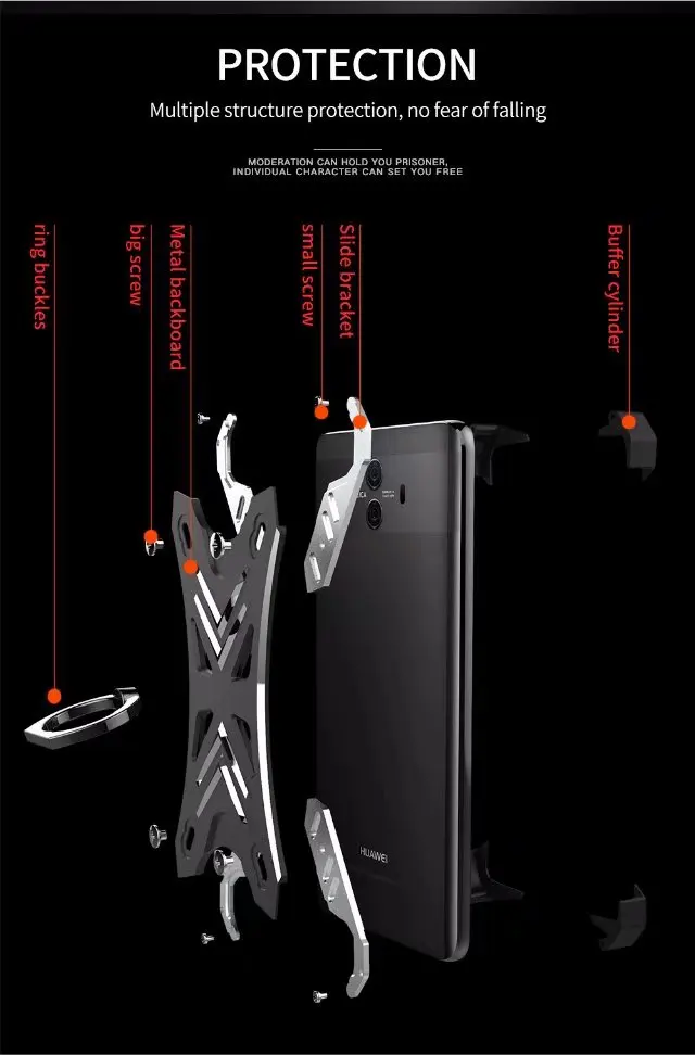 R-JUST, роскошный металлический чехол для huawei mate 10, алюминиевая задняя крышка для huawei mate 10 Pro, чехол для телефона с кольцом на палец