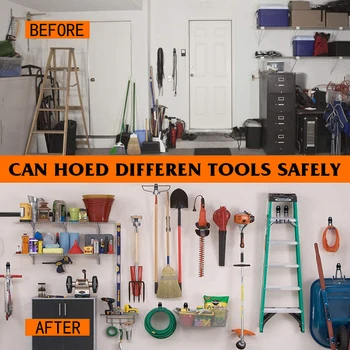 

4/5/7 Inch Garage Hook Multifunctional Double Hooks Wall Organizer Tool Hanger Household Garden Tool Hook Garage Storage Holder