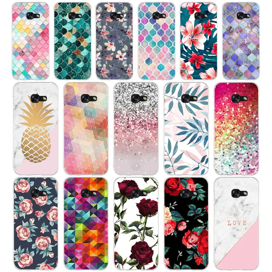 294Sd Flower Leaf Custodia Morbida In Silicone Tpu Cover Per Samsung A3 2016 A5 2017 A6 Plus A7 A8 A9 Star Lite S 6 7 8 9