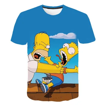 

2019 fun simpsons T-shirt summer men and women cartoon agedness Simpson fashion short sleeves tops
