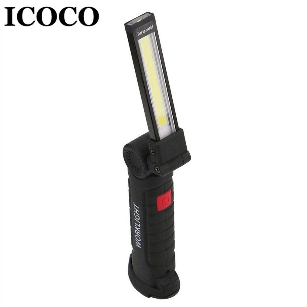 ICOCO портативный COB светодиодный светильник фонарь USB Перезаряжаемый вращающийся рабочий светильник магнитный подвесной крючок COB лампа для наружного кемпинга