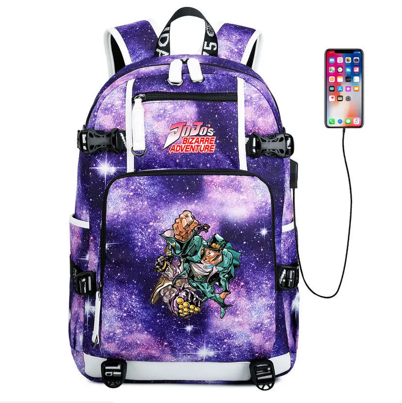 G JoJos bizare Adventur Наплечная Сумка модная школьная сумка jorno зарядка через usb тканевый рюкзак для ноутбука рюкзак для путешествий для подростков - Цвет: G