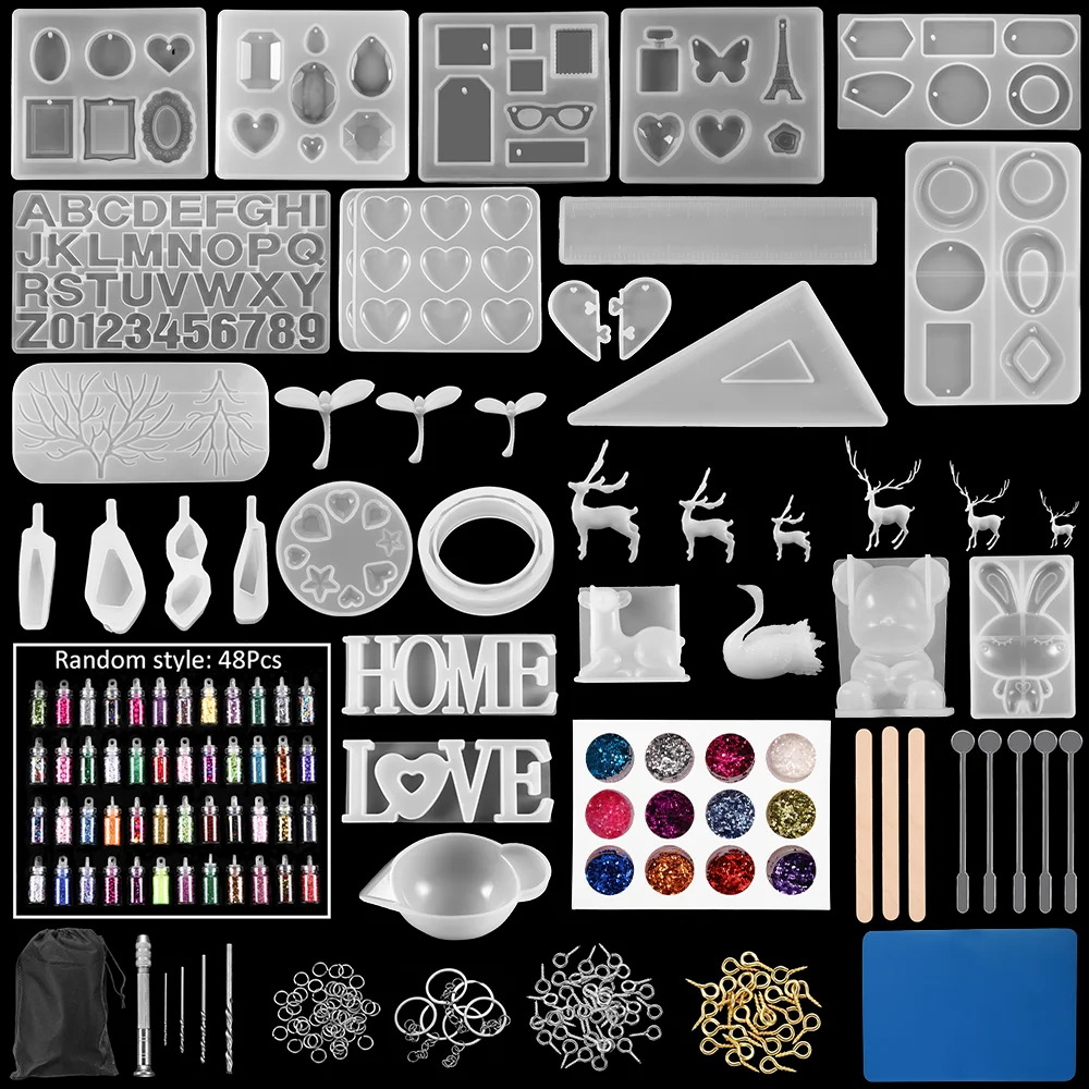 Epoxy Resin Kit for Beginners Silicone Resin Mold Set with DIY