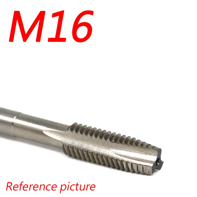 M16 2 штуки HSSE M3-M18 кран для нержавеющей стали. HSS-E Метчик бит M8x1.25 SPT нарезание резьбы с кобальт-содержащий - Цвет: M16