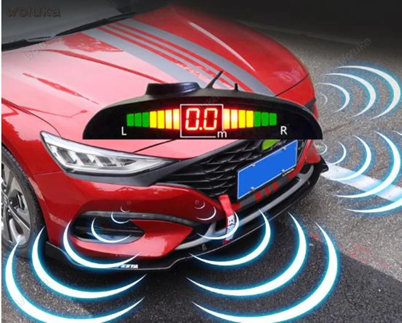 Анти-столкновения автомобиля передний Автомобильный Радар 4 зонда зуммер голосовой полумесяц экран динамик передний CD50 Q04