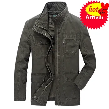 

Quality Military High Jacket Men Spring & Autumn Cargo Army Coats Solid Cotton Male jaqueta masculina Plus Size M-4XL