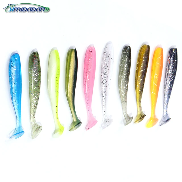 10PCS/Pack Easy Shiner Fishing Lures 70mm Wobblers Carp Fishing Goods Soft  Lures Silicone Artificial Double