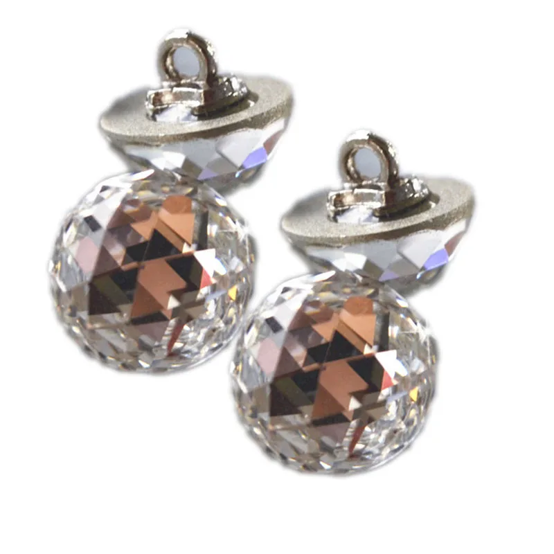 Shining! Crystal button shirt with diamond buttons, chiffon cuffs, rhinestone diy clothing accessories 4