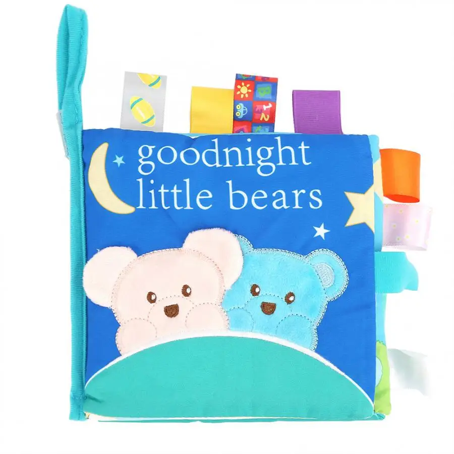 

3D Soft Baby Cloth Book Newborn Early Educational Quiet Book Infant Cognitive Can Bite Reading Matter Ring Paper Rattles Book