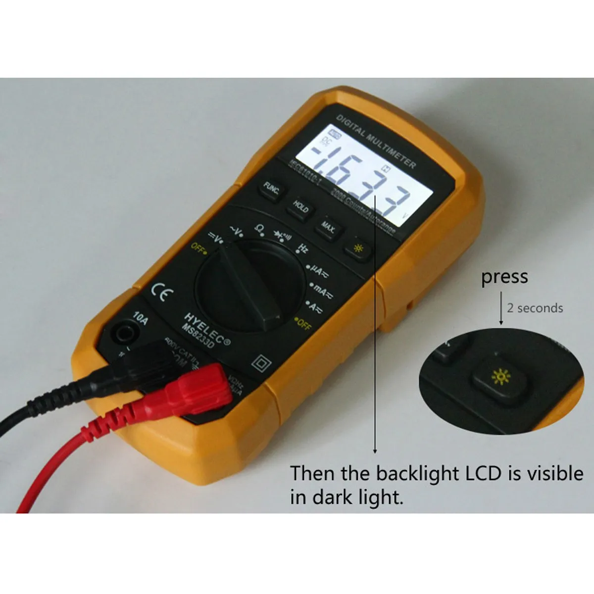 New MS8233D 2000 Counts Auto Range Mini Digital Multimeter AC DC Voltage Current Resistance Frequency Tester For Laboratory etc