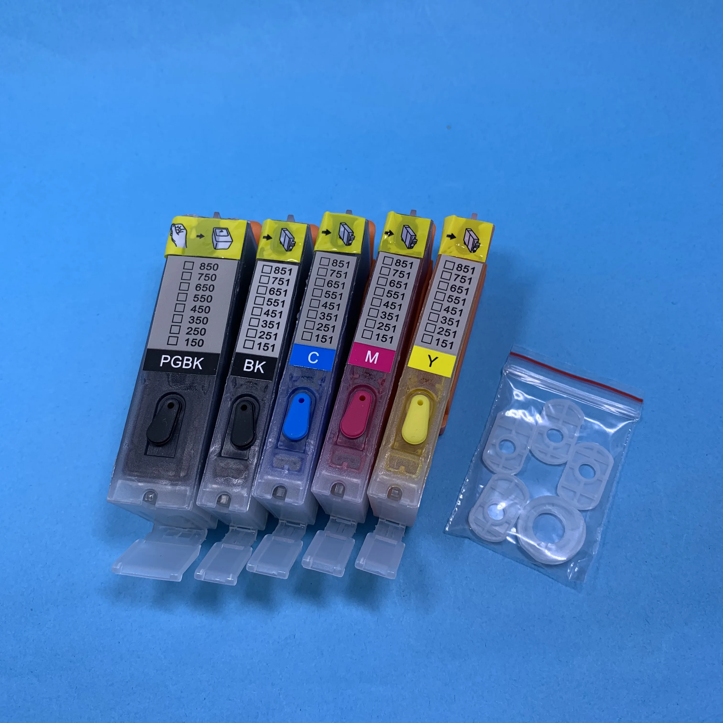 YOTAT 5pcs Full Refillable ink cartridge PGI 550 PGI-550 CLI-551 for Canon PIXMA IP7250 MG6350 MG5450 MX925 MX725 MG7150 MG6450