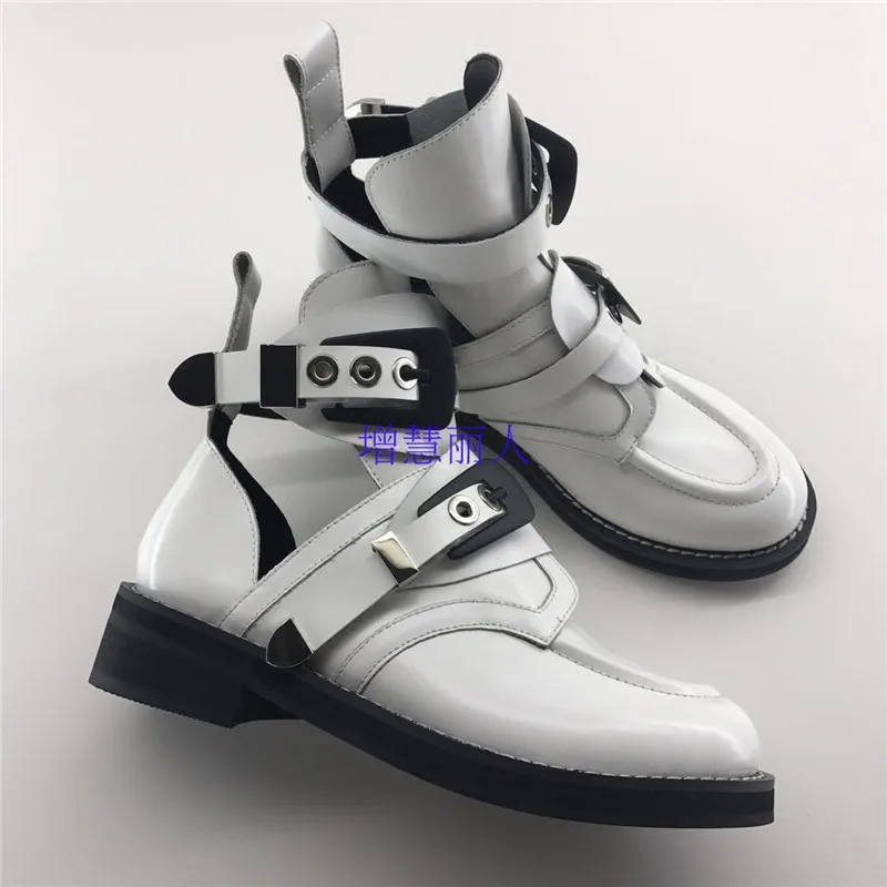 

Sapato Feminino Women Ankle Boots Metal Buckle Decor Woman Shoes Med Heel Brand Star Runway Shoe Chic Chaussures Femmes