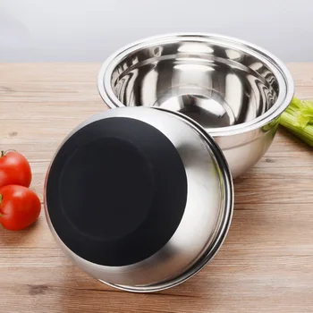 

Stainless Steel Mixing Bowl Non-slip Silicone Bottom Egg Basin Kitchen Appliance AC889