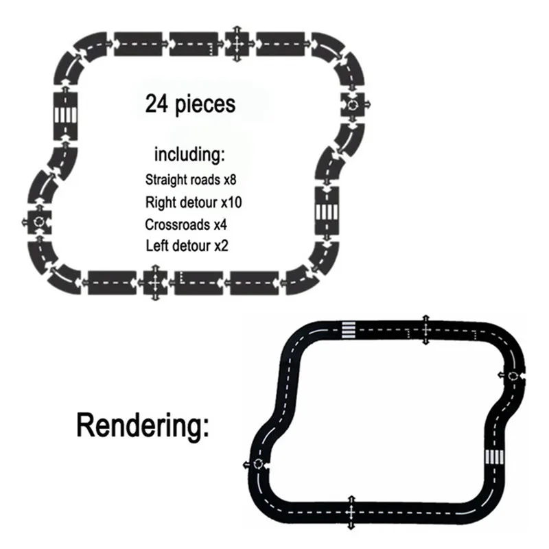 Поделки ПВХ Пазлы трек Игровой Набор дорожный автомобиль трек детские головоломки игровой коврик пол ковер Обучающие игрушки картины без рамы Декор - Цвет: 24pcs set