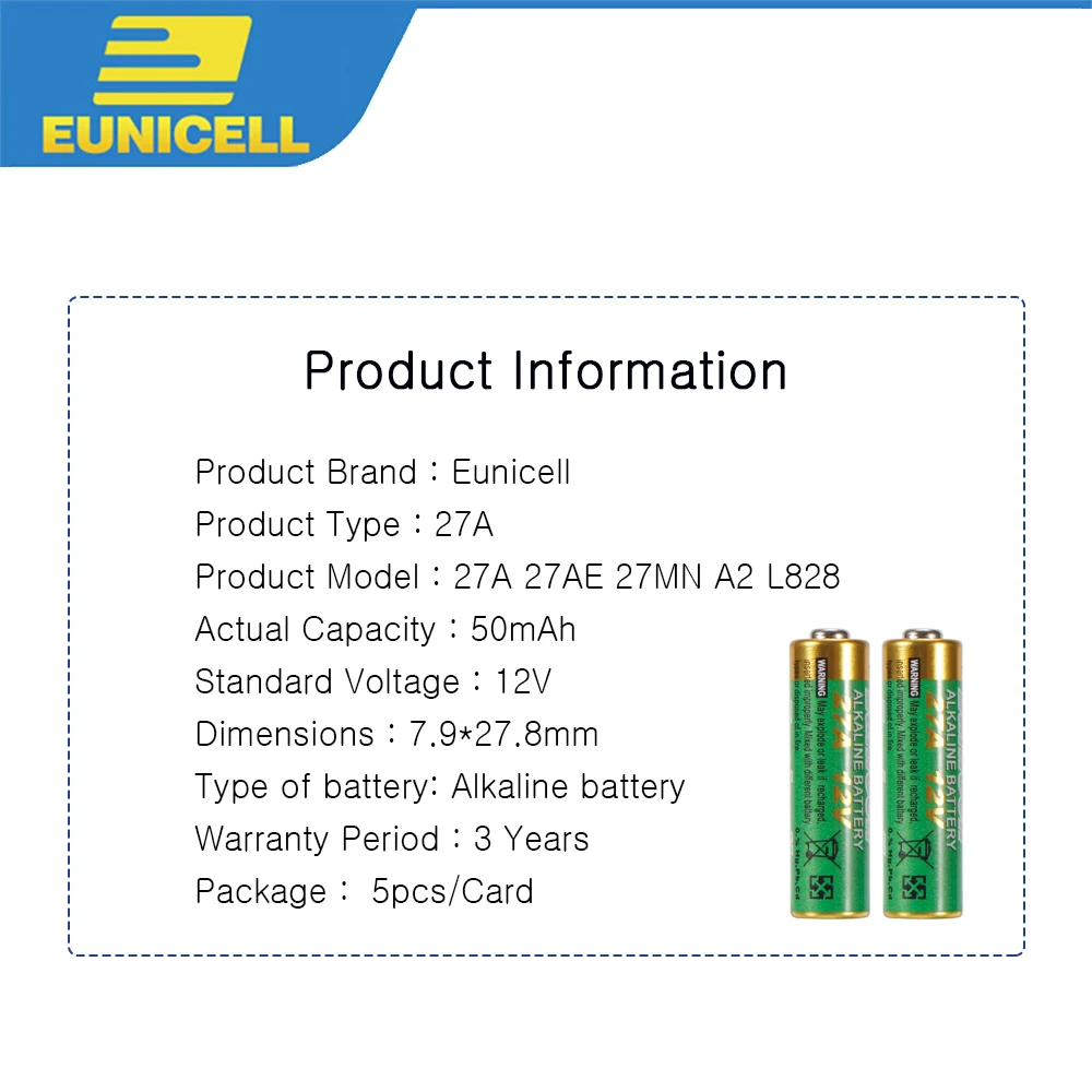 5PCS 12V A27 27A G27A MN27 MS27 GP27A L828 V27GA ALK27A A27BP K27A VR27 R27A Щелочная сухая Батарея для Сигнализация Дверной звонок автомобильный пульт дистанционного управления