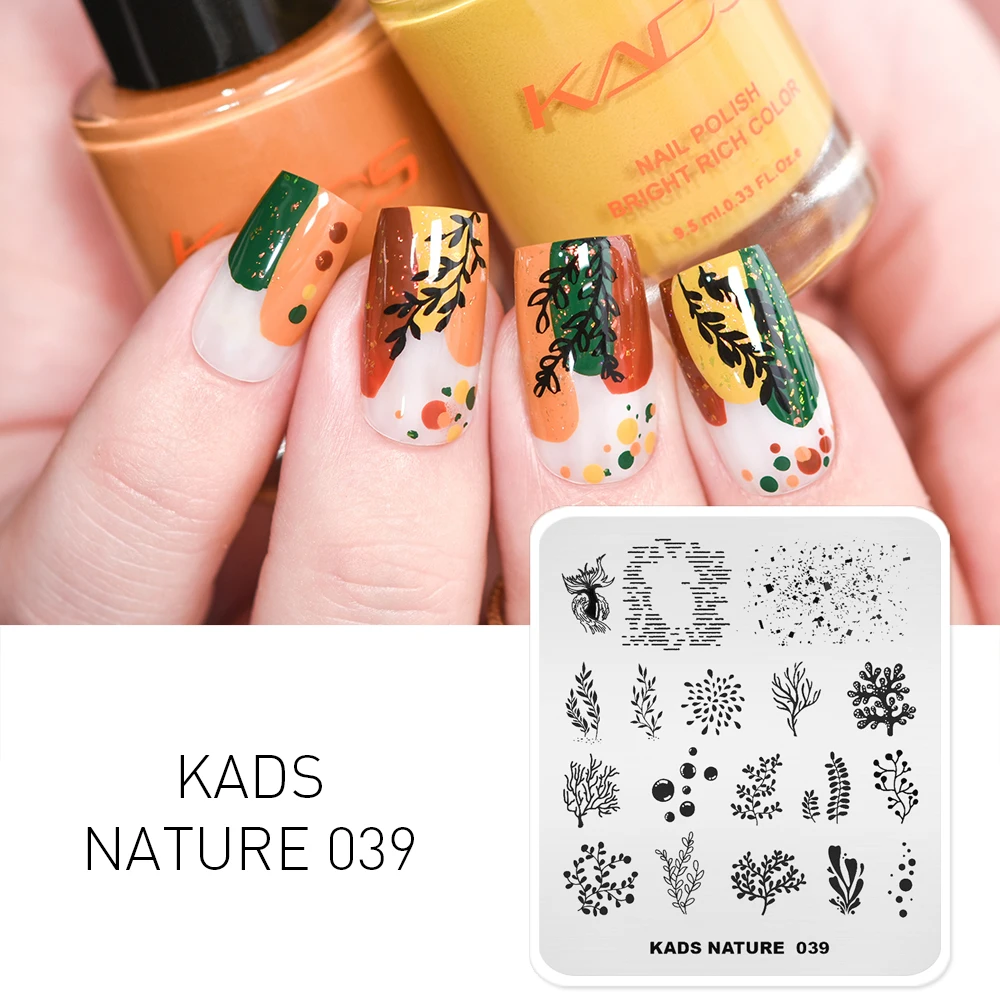 45 дизайнов штамповки шаблон ногтей пластины для штамповки природы серии изображения ногтей штампы маникюрные штампы трафареты печати - Цвет: Nature 039