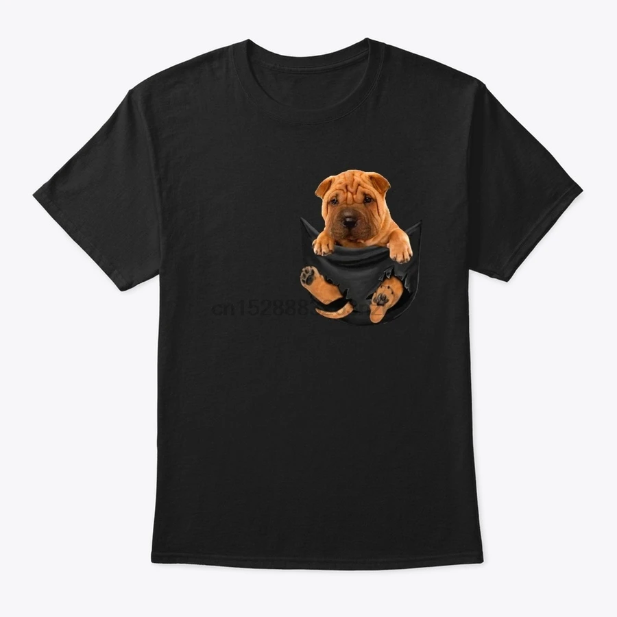 

Men T Shirt Shar Pei pocket Classic T-Shirt Women T-Shirt