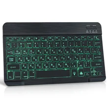 Mini Bluetooth keyboard RGB Wireless Keyboard With Backlight Russain Notebook ipad keyboard For Tablet Phone Laptop PC Computer