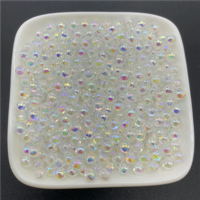Acrylic Beads 4mm 5mm 6mm 8mm 10mm ABS Round Shape Spaced For Jewelry Making