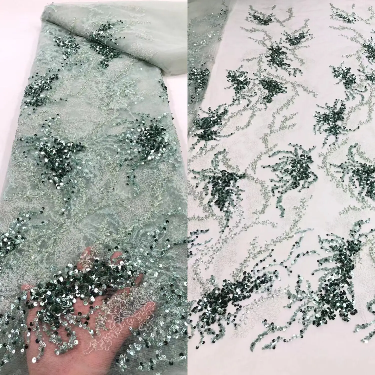 

Роскошные нигерийские фотообои с блестками и бусинами высокого качества, французское Африканское Сетчатое кружево для свадебного платья