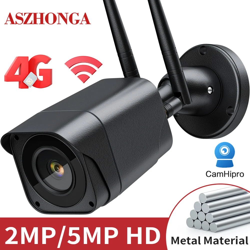 5mp Wireless 3g 4g Sim Card Wifi Security Ip Camera H 265 1080p Hd Mini Outdoor Video Bullet Home Surveillance Cam Camhi App Surveillance Cameras Aliexpress