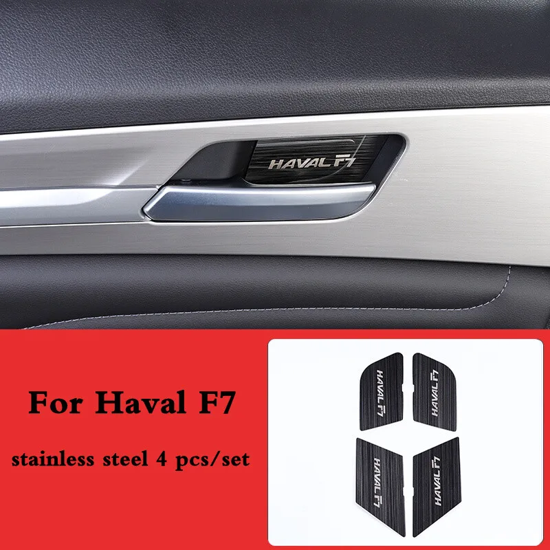 

For Haval F7 F7X 2018 2019 Stainless Steel Car Inner Door Handle Bowl Cover Sticker Decoration Interior Moulding Accessories